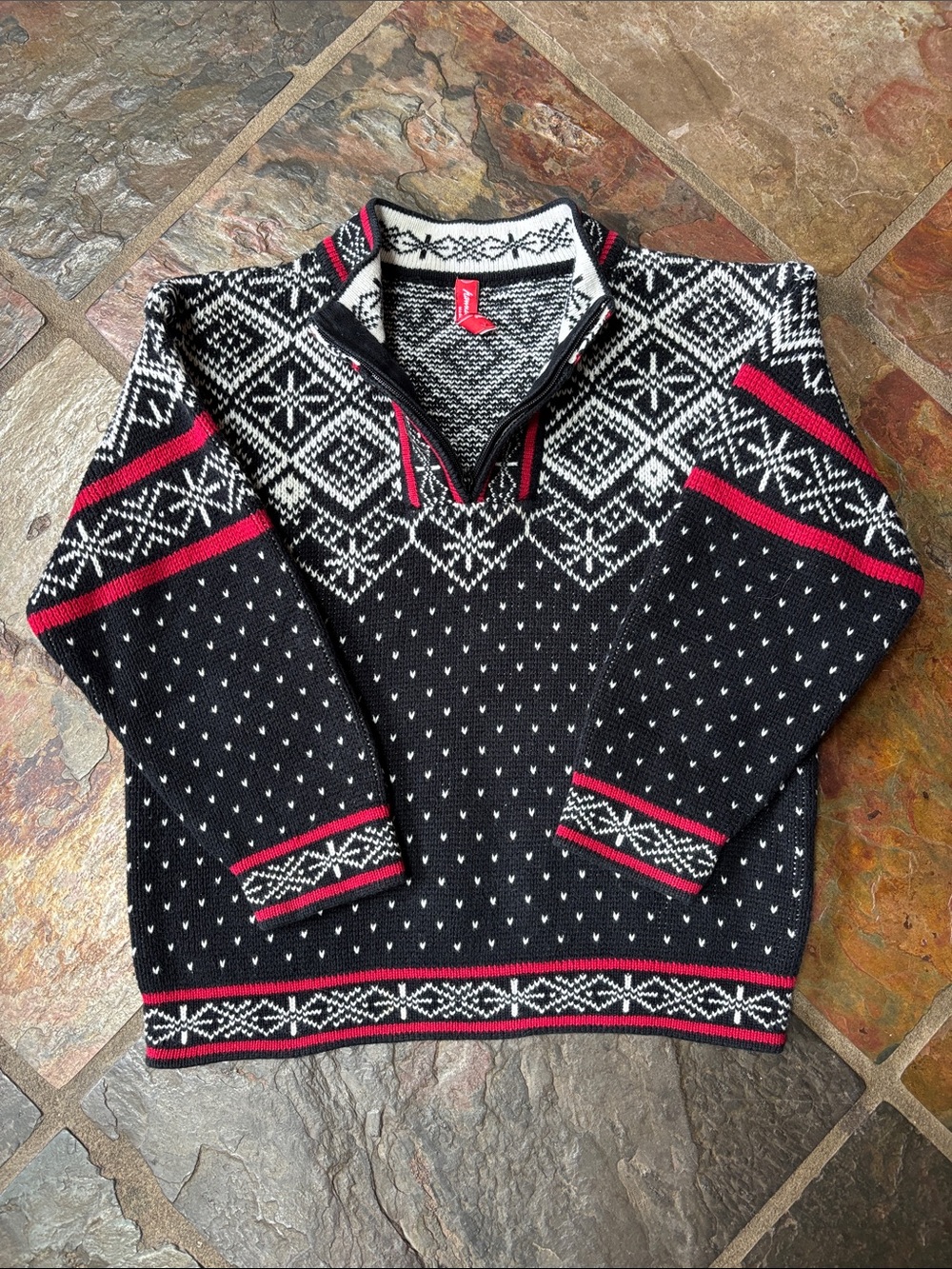 Hanna Andersson Black Nordic Half-Zip Sweater